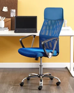 Beliani Tyotuoli Verkkokangas Sininen Design Cheap