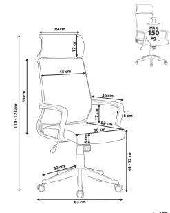Beliani Tyotuoli Verkkokangas Tummanharmaa Leader Flash Sale
