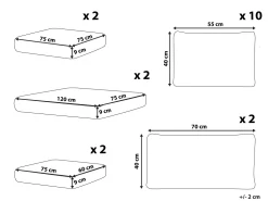 Beliani Tyynynpaalliset Maestro Ii-Kalusteisiin Harmaa Flash Sale
