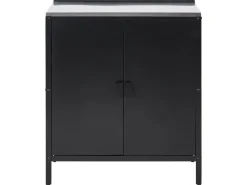 Beliani Ulkokeittiokaappi Teras 2 Ovea Musta Vilama Fashion