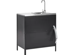 Beliani Ulkokeittion Allaskaappi Teras Musta Vilama Flash Sale