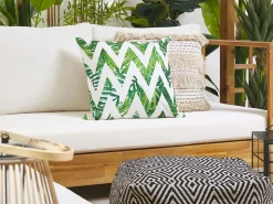 Beliani Ulkokoristetyyny Valkoinen/Vihrea 45 X 45 Cm 2 Kpl Brento Fashion