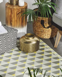 Beliani Ulkomatto Harmaa/Keltainen 120 X 180 Cm Hisar Cheap