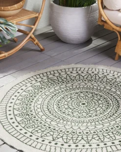 Beliani Ulkomatto Kaksipuolinen Vihrea/Valkoinen 140 Cm Yalak New