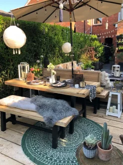 Beliani Ulkomatto Kaksipuolinen Vihrea/Valkoinen 140 Cm Yalak New