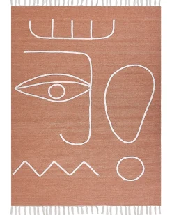 Beliani Ulkomatto Kangas Vaalea Punainen 140 X 200 Cm Yavu Cheap