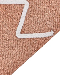 Beliani Ulkomatto Kangas Vaalea Punainen 140 X 200 Cm Yavu Cheap