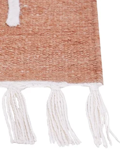 Beliani Ulkomatto Kangas Vaalea Punainen 140 X 200 Cm Yavu Cheap