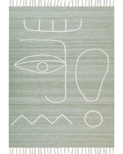 Beliani Ulkomatto Kangas Vaaleanvihrea 140 X 200 Cm Yavu Best