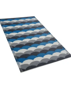 Beliani Ulkomatto Sininen/Harmaa 90 X 180 Cm Bellary Cheap