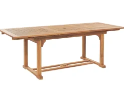 Beliani Ulkoruokailuryhma 6-Istuttava Akaasiapuinen Luonnonvalkoisilla Pehmusteilla Java New