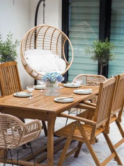 Beliani Ulkoruokailuryhma 6-Istuttava Vaalea Puu Java Best Sale