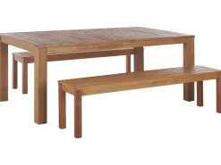 Beliani Ulkoruokailuryhma Puinen Vaaleanruskea Monsano Cheap