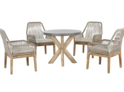 Beliani Ulkoruokaryhma Betoniefektilla 4-Istuttava Beige Pyorea Olbia Outlet