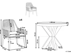 Beliani Ulkoruokaryhma Betoniefektilla 4-Istuttava Beige Pyorea Olbia Outlet