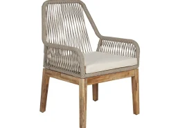 Beliani Ulkoruokaryhma 6-Isttuttava Valkobeige Olbia Hot