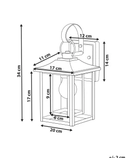 Beliani Ulkoseinavalaisin Musta Almond Cheap
