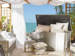 Beliani UlkoSäilytyslaatikko Polyrottinki Ruskeanharmaa 770L Modena Cheap