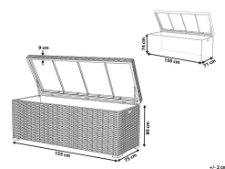 Beliani UlkoSäilytyslaatikko Polyrottinki Ruskeanharmaa 770L Modena Cheap