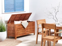 Beliani UlkoSäilytyslaatikko Tumma Akasiapuu 150L Riviera Best