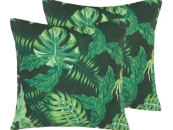 Beliani Ulkotyyny Kangas Tummanvihrea 45 X 45 Cm 2 Kpl Funo Cheap