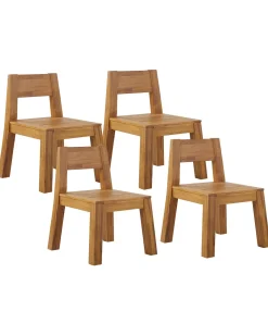 Beliani Vaalea Akaasiapuinen Puutarhatuoli 4 Kpl Livorno Store