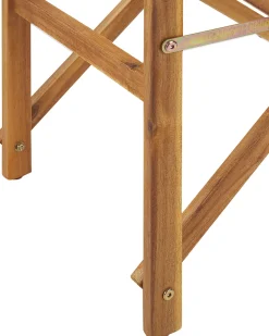 Beliani Vaalea Akaasiapuinen Puutarhatuoli Harmaalla Kankaalla 2 Kpl Cine Cheap