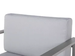 Beliani Vaaleanharmaa Alumiininen Puutarhatuoli Salerno New