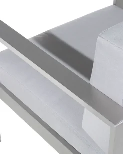 Beliani Vaaleanharmaa Alumiininen Puutarhatuoli Salerno New