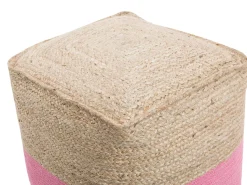 Beliani Vaaleanpunainen Juuttirahi 44 X 44 Cm Kirama Clearance