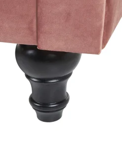 Beliani Vaaleanpunainen Samettiverhoiltu Nojatuoli Chesterfield Outlet