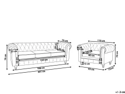 Beliani Vaaleanpunainen Samettiverhoiltu Sohvaryhma Chesterfield Discount