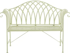 Beliani Vaaleanvihrea Rautainen Puutarhapenkki 130 Cm Milazzo Hot