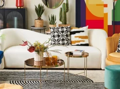 Beliani Valkoinen 3-Istuttava Samettisohva Veltada Discount