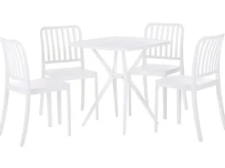 Beliani Valkoinen 4-Istuttava Ulkoruokailuryhma Sersale Fashion