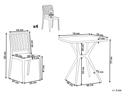 Beliani Valkosininen 4-Istuttava Ulkoruokailuryhma Sersale Shop