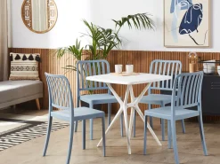 Beliani Valkosininen 4-Istuttava Ulkoruokailuryhma Sersale Shop