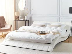 Beliani Vesisanky Nahka Valkoinen 180 X 200 Cm Vichy Online