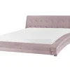 Beliani Vesisanky Sametti Vaaleanpunainen 160 X 200 Cm Lille Sale