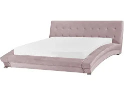 Beliani Vesisanky Sametti Vaaleanpunainen 160 X 200 Cm Lille Sale