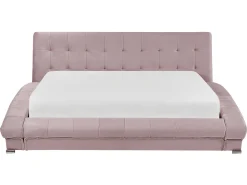 Beliani Vesisanky Sametti Vaaleanpunainen 160 X 200 Cm Lille Sale