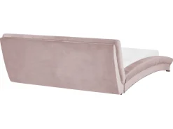 Beliani Vesisanky Sametti Vaaleanpunainen 160 X 200 Cm Lille Sale