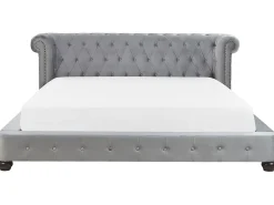 Beliani Vesisanky Sametti Vaaleanharmaa 180 X 200 Cm Cavaillon Fashion