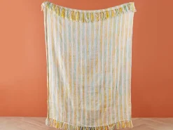 Beliani Viltti Akryyli Keltainen/Vihrea 130 X 170 Cm Nuwar Shop