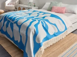 Beliani Viltti Akryyli Valkoinen/Sininen 130 X 170 Cm Kihun Best Sale