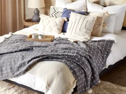 Beliani Viltti Puuvilla Harmaa 125 X 150 Cm Yasam Sale