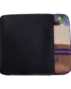 Beliani Violetti Kangasverhoiltu Nojatuoli Tilkkutakkikuviolla Chesterfield New