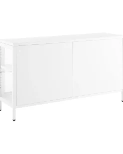 Beliani Vitriinikaappi Teras 3 Ovea 2 Hyllya Valkoinen Newport Flash Sale