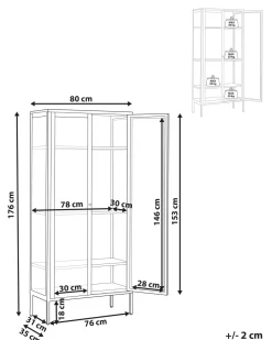 Beliani Vitriinikaappi Teras 2 Ovea 4 Hyllya Musta Harty Sale