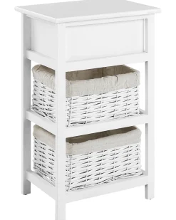 Beliani Yopoyta 2 Koria Laatikko Valkoinen/Beige Flowella Cheap